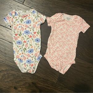 Carter’s bodysuit onesies bundle floral flowers